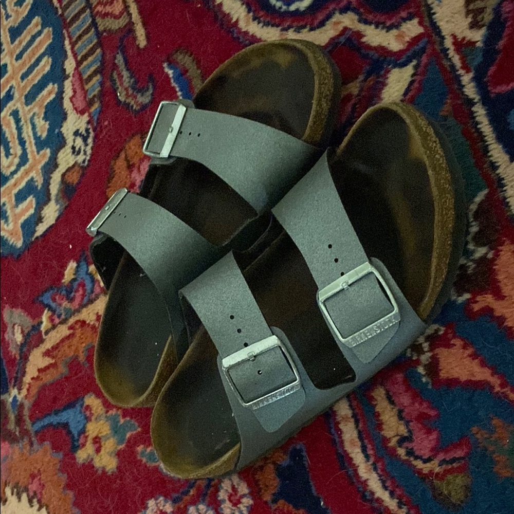 Birkenstock Slate Sandals with Silver Buckles